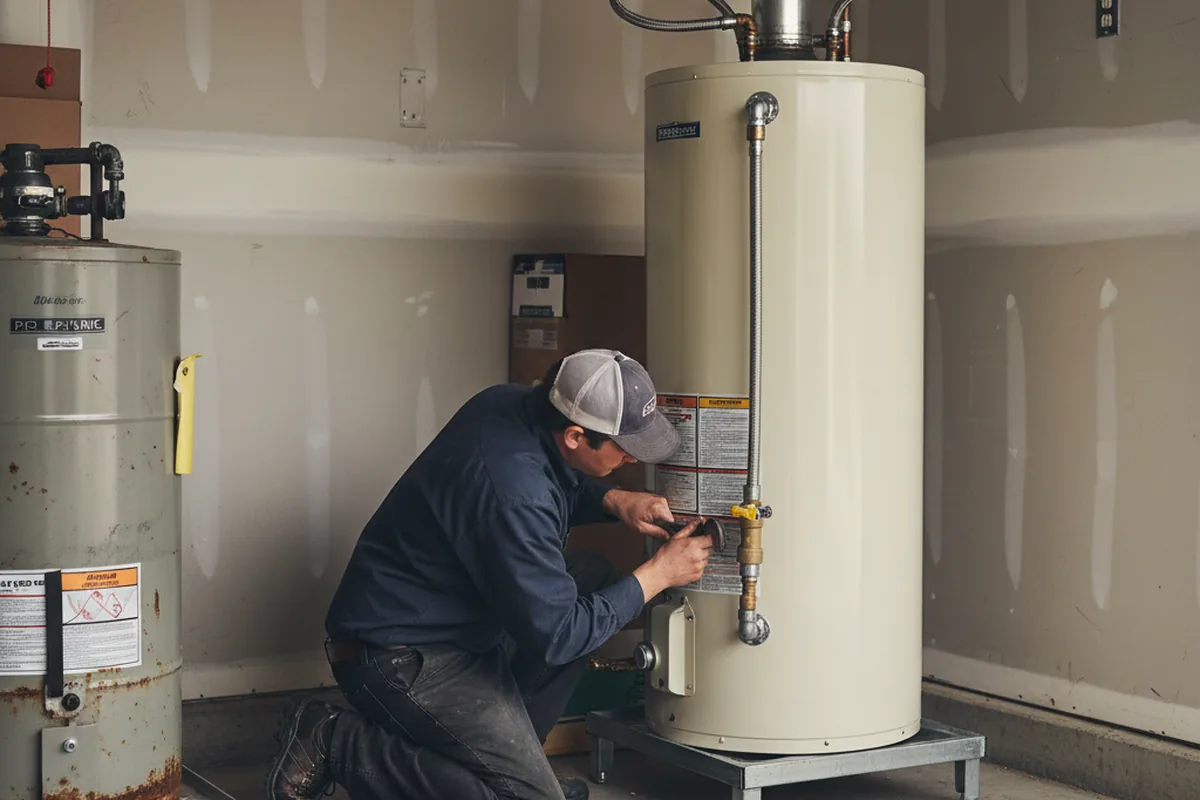 Water heater and shutoff valve replacement in Barnard